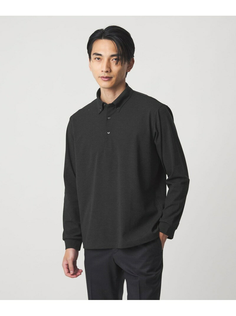 【SALE／40%OFF】UNITED ARROWS green label relaxing M/DY ボタンダウン 長袖 ポロシャツ ユナイテッドアローズ アウトレット トップス ポロシャツ グレー ネイビー【RBA_E】【送料無料】