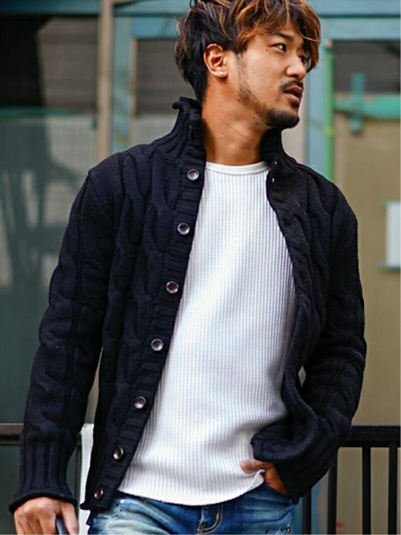 Retro Engine Retro Engine/(M)Stanley Stand Knit アダムスジャグラー トップス カーディガン ピンク ..