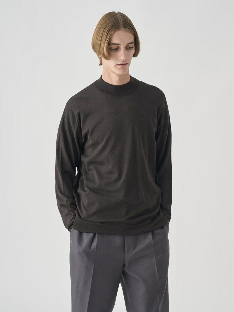 JOHN SMEDLEY モックネック長袖ニットプルオーバー | KILDAY | 30G MODERN FIT ジョンスメドレー トップス ニット ブラウン【...
