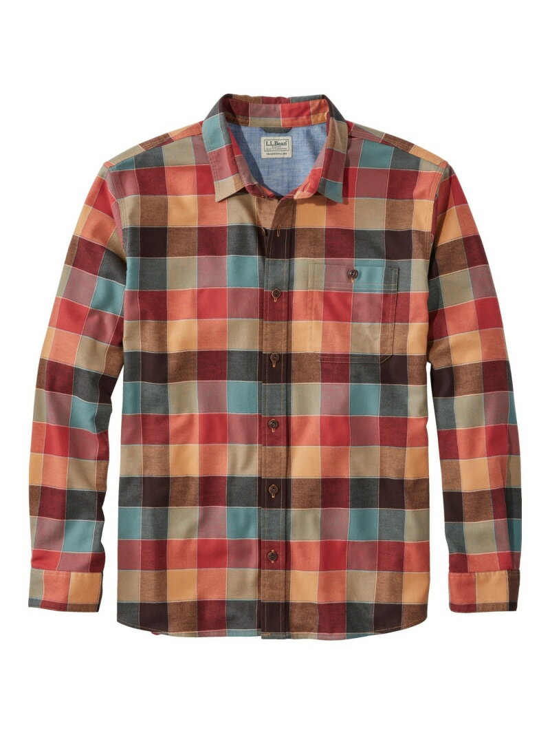 L.L.Bean ビーンフレックス・オールシーズン・フランネル・シャツ、トラディショナル・フィット (ゆったりフィット) 長袖 米国フィット・レギュラー エルエルビーン トップス シャツ・ブラウス ベージュ グリーン【送料無料】