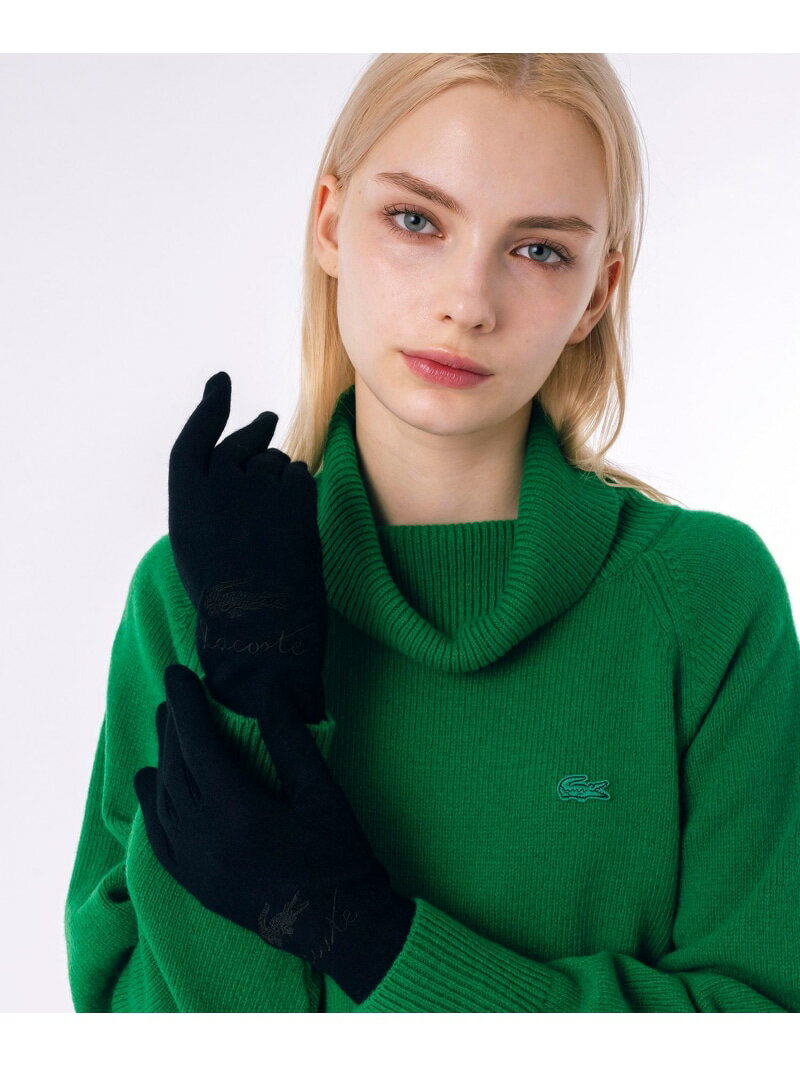 【SALE/50%OFF】LACOSTE ブレンドウールジャージグローブ ラコステ ファッション雑貨 手袋 ブラック グレー ホワイト【RBA_E】【送料無料】