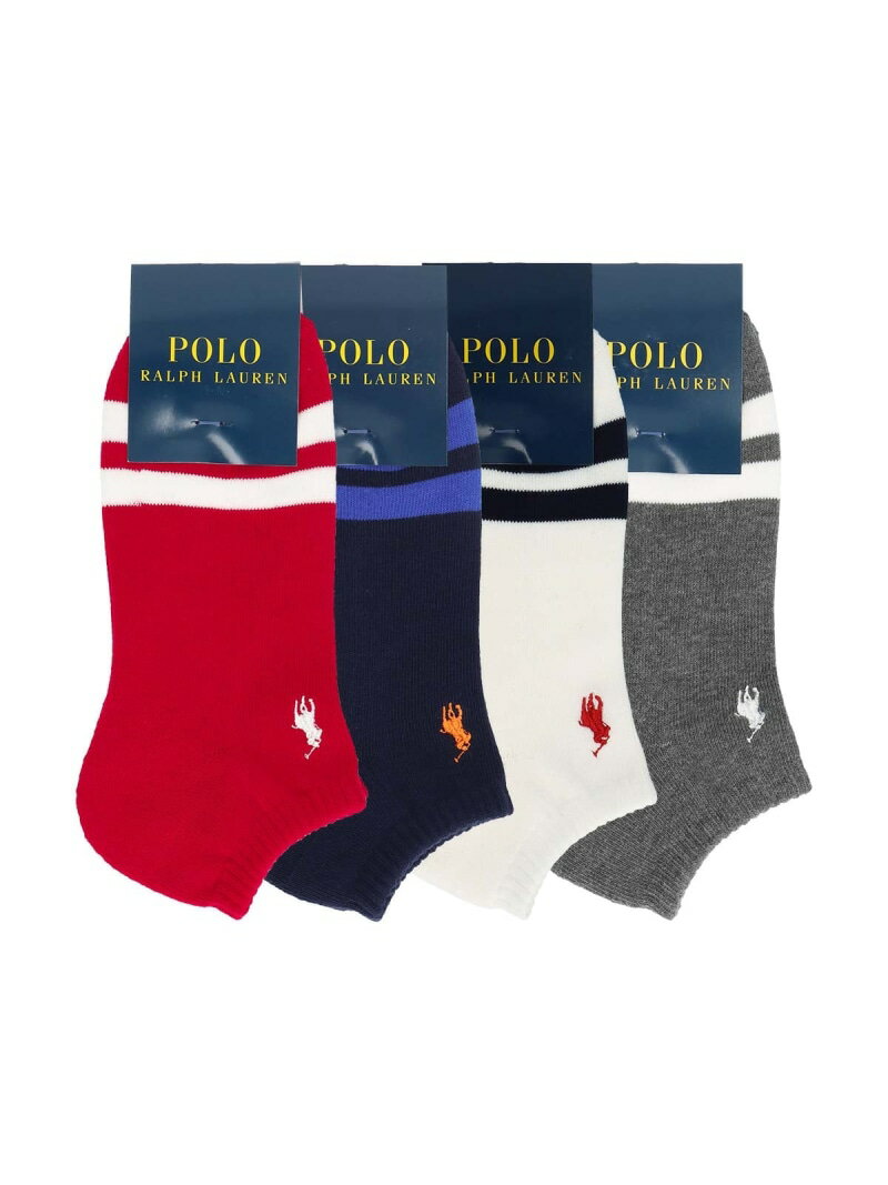 【SALE／30%OFF】POLO RALPH LAUREN POLO RALPH LAUREN 足底パイル編み つま先ボーダー ポニー刺繍 スニーカーソックス ナイガイ 靴下・レッグウェア 靴下【RBA_E】