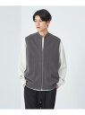 【SALE/50%OFF】UNITED ARROWS green label relaxing コットン 畦 ジップ ニット ベスト ユナイテッドアローズ アウトレット トップス ベスト・ジレ グレー ブラウン【RBA_E】【送料無料】
