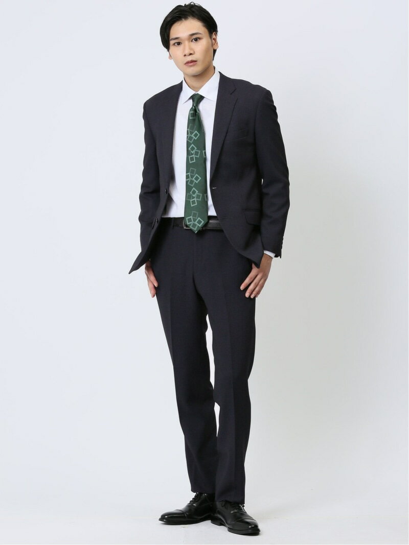 TAKA-Q 【24AW】 ストレッチウォッシャブル レギュラーフィット 2ボタン2ピーススーツ バーズアイ紺 メンズ セットアップ ジャケット ビジネス カジュアル 通勤 仕事 タカキュー スーツ・フォーマル セットアップスーツ ネイビー【送料無料】