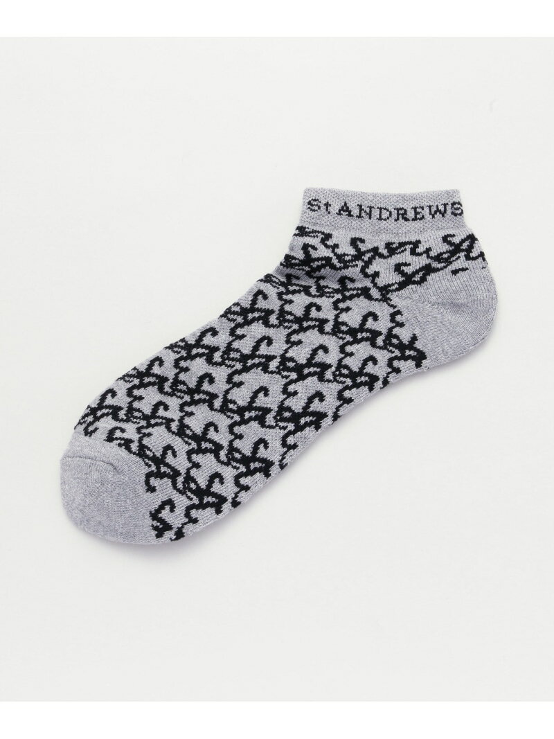 St ANDREWS SAロゴアンクルソックス (MENS) セントアンドリュース 靴下・レッグウェア 靴下 ホワイト グレー