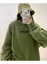 DEVICE select パロットグリーン クルーネック スウェット トレーナー メンズ レディース デバイス トップス スウェット・トレーナー グリーン グレー ブラック