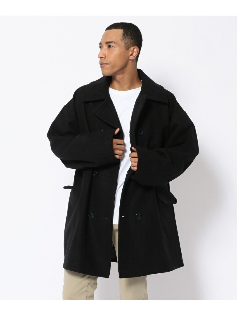 レトログレード ピーコート メンズ 【SALE／20%OFF】IMPORT ORIGINAL RETROGRADE/レトログレード/MIDIUM WEIGHT OVER P COAT/オーバーサイズシルエットPコート ビーバー ジャケット・アウター その他のジャケット・アウター ネイビー【RBA_E】【送料無料】