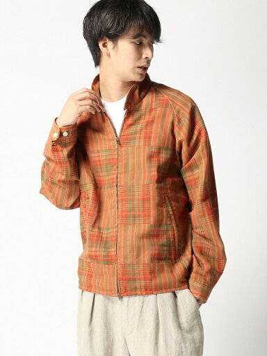 Check Blouson 11-18-4453-139: Orange Check Blouson 11-18-4453-139: Orange