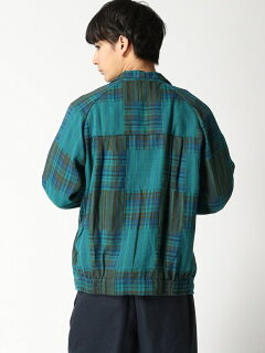 Check Blouson 11-18-4453-139: Green Check Blouson 11-18-4453-139: Green