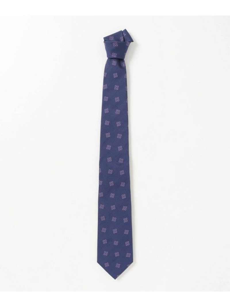 MEN'S BIGI <Claccico Seta>小紋柄タイ made in japan メンズ ビギ スーツ・フォーマル ネクタイ・蝶ネクタイ ネイビー ブラウン【送料無料】