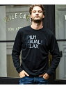 【SALE/20%OFF】1PIU1UGUALE3 RELAX (M)1PIU1UGUALE3 RELAX/UST-24071 グラデーションフロッキーロゴロングTシャツ シフォン トップス カットソー・Tシャツ ホワイト ブラック【RBA_E】【送料無料】