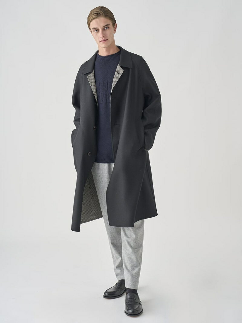 JOHN SMEDLEY ウールダブルクロス バルマカーンコート |FC214 ジョンスメドレー ジャケット・アウター その他のジャケット・アウター ブラック【...