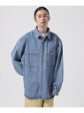 LHP WHITELAND/ホワイトランド/OVER SIZE DENIM SHIRTS エルエイチピー トップス シャツ・ブラウス ブルー【送料無料】