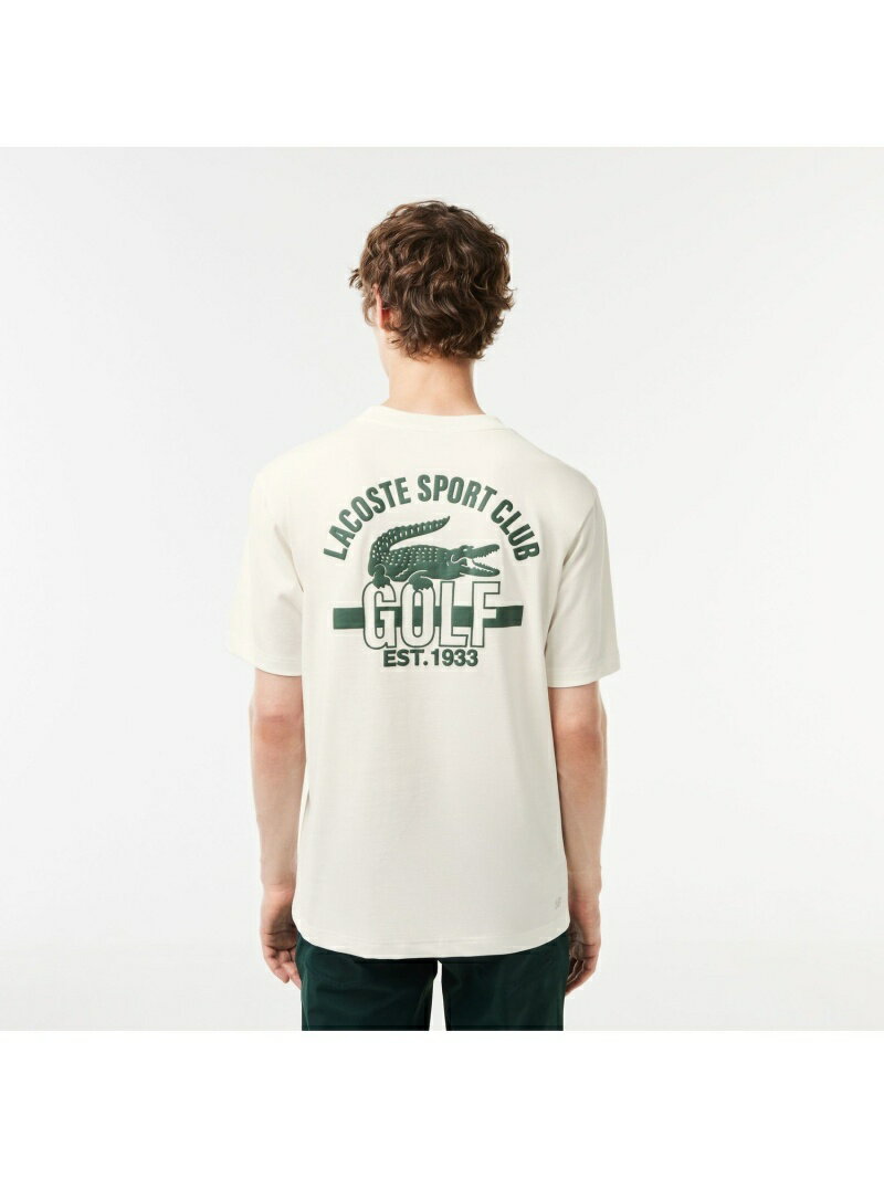 【SALE／30%OFF】LACOSTE ウルトラドライバックプリントゴルフTシャツ ラコステ スポーツ・アウトドア用品 ゴルフグッズ ホワイト ブルー【RBA_E】【送料無料】