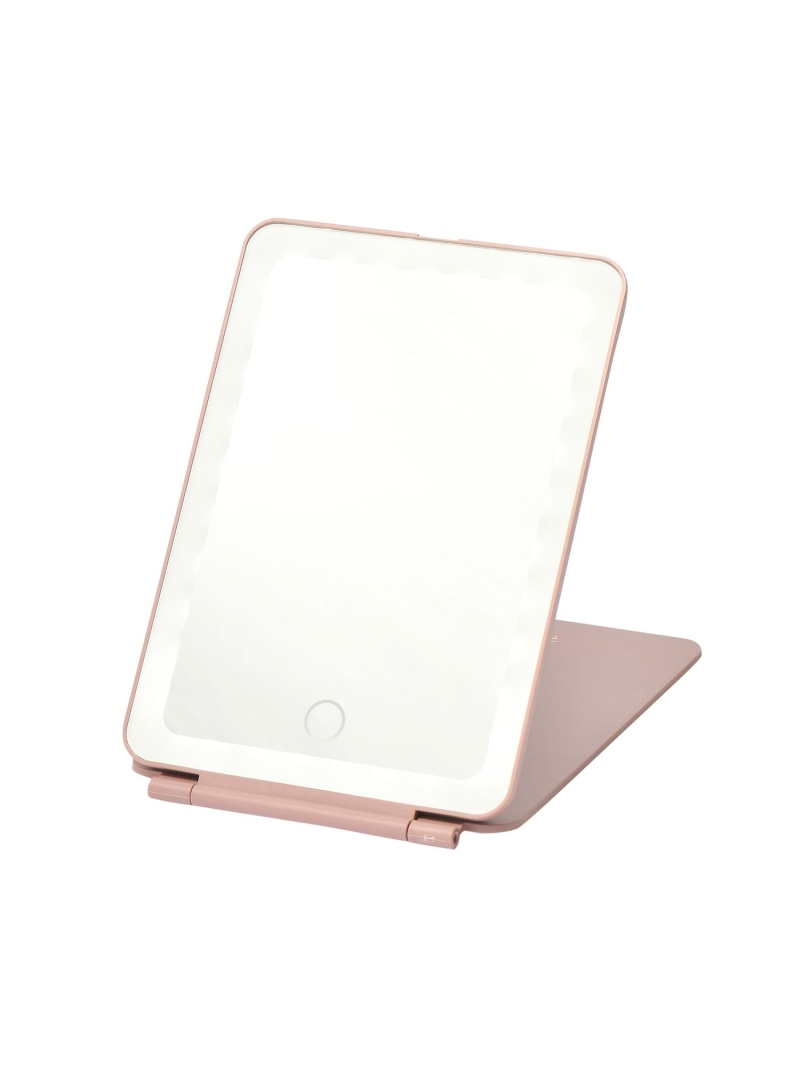 Francfranc LED 折り畳みミラー ピンク フランフラン メイク道具・美容器具 手鏡・メイクミラー ピンク【先行予約】*