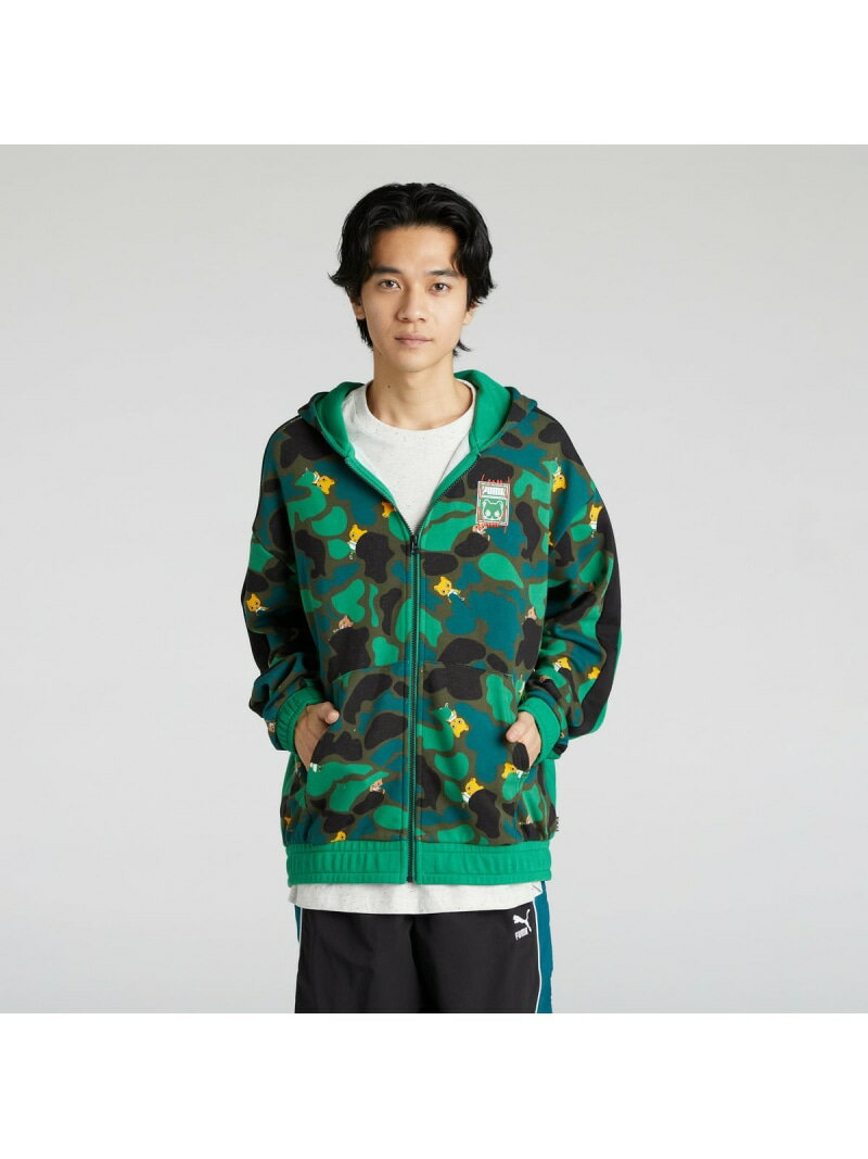 【SALE／30%OFF】PUMA ユニセックス NEKO-san x DYLAN AOP スウェット フーディ プーマ ジャケット・アウター ナイロンジャケット グリーン【RBA_E】【送料無料】のサムネイル