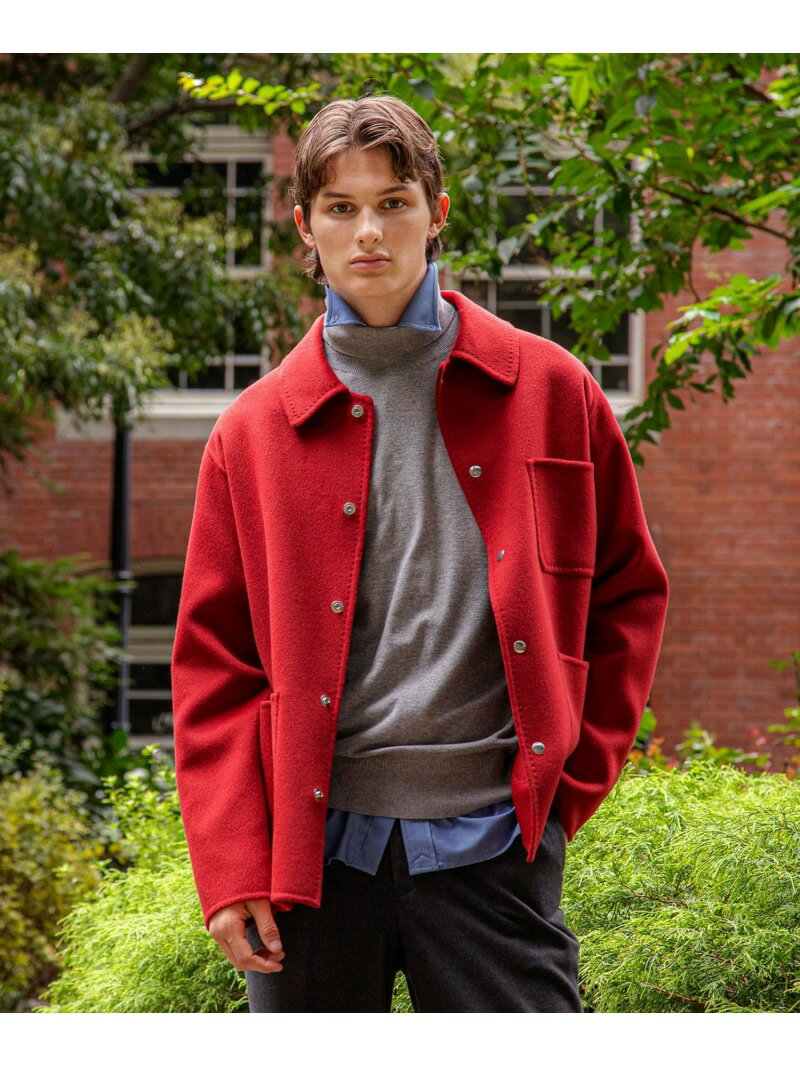 J.PRESS 【WEB限定カラー有】カシミアWフェイス 3パッチ カバーオール ジェイプレス ジャケット・アウター カバーオール・ワークジャケット ネイビー ベージュ ワインレッド【送料無料】