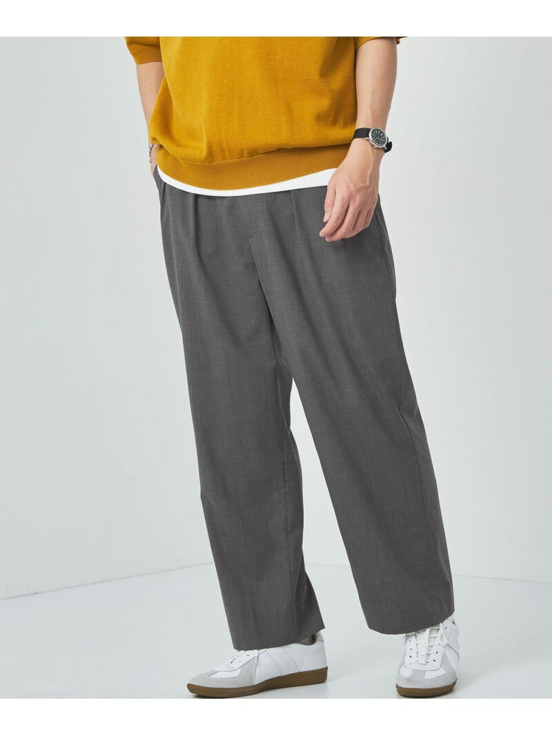 【SALE/70%OFF】UNITED ARROWS green label relaxing ウォッシャブルトロ 2プリーツ ワイド スラックス -ウォッシャブル・ストレッチ・防シワ- ユナイテッドアローズ アウトレット パンツ その他のパンツ ブラウン グレー ブラック【RBA_E】