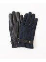 MICHEL KLEIN HOMME グレンチェック柄ドレスグローブ ミッシェルクランオム ファッション雑貨 手袋 ネイビー【送料無料】