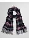 BROOKS BROTHERS カシミヤ タータンチェック/ソリッド ダブルフェイス マフラー ブルックス ブラザーズ ファッション雑貨 マフラー・ストール・ネックウォーマー ネイビー【送料無料】