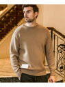 1PIU1UGUALE3 RELAX 1PIU1UGUALE3 RELAX BIG PATCH BIG PIS NAME CREW NECK KNIT シフォン トップス ニット ブラック ベージュ【送料無料】