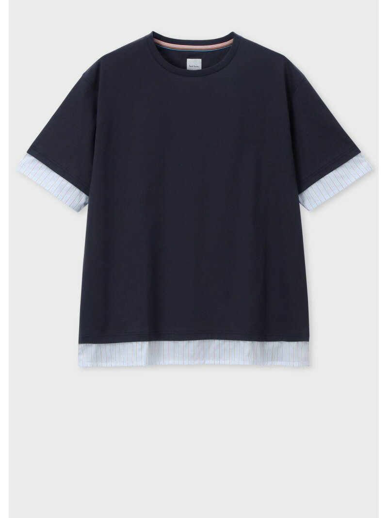 Paul Smith ストライプシャツスリーブ 半袖Tシャツ ポール・スミス トップス カットソー・Tシャツ ホワイト ネイビー【送料無料】