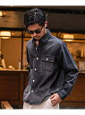 SB select ALCARZA ダメージデニム長袖シャツ シルバーバレット トップス シャツ・ブラウス ブルー ブラック【送料無料】(4)