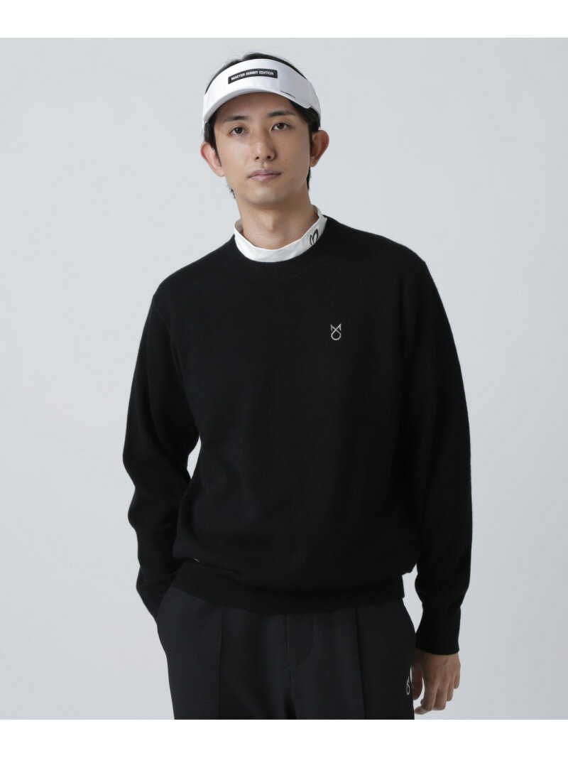 MASTER BUNNY EDITION カシミヤクルーネックニットプルオーバー マスターバニーエディション トップス ニット ブラック カーキグリーン ホワイト グリーン【送料無料】(4)