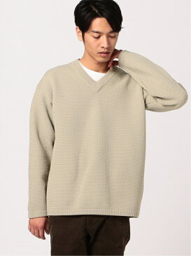 【SALE／50%OFF】B:MING by BEAMS B:MING by BEAMS / ウォッシュ ドロップ Vネックニットセーター　BEAMS　ビームス ビーミング ライフストア バイ ビームス ニット 長袖ニット ベージュ ブラック ブラウン【RBA_E】