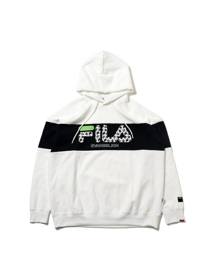 FILA FILA x EVANGELION MONOGRAM LOGO HOODIE アトモスピンク カットソー パーカー ホワイト【送料無料】