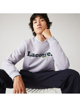 LACOSTE ネームプリント&ロゴパッチクルーネックスウェット ラコステ カットソー スウェット ネイビー【送料無料】