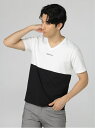 【SALE/60%OFF】semanticdesign バイカラー切替 Vネック半袖Tシャツ タカキュー トップス カットソー・Tシャツ グリーン パープル【R...