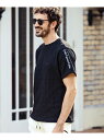 【SALE/20%OFF】1PIU1UGUALE3 RELAX (M)1PIU1UGUALE3 RELAX/USK-24022 クレープニットロゴ半袖Tシャツ シフォン トップス カットソー・Tシャツ ホワイト ブラック【RBA_E】【送料無料】