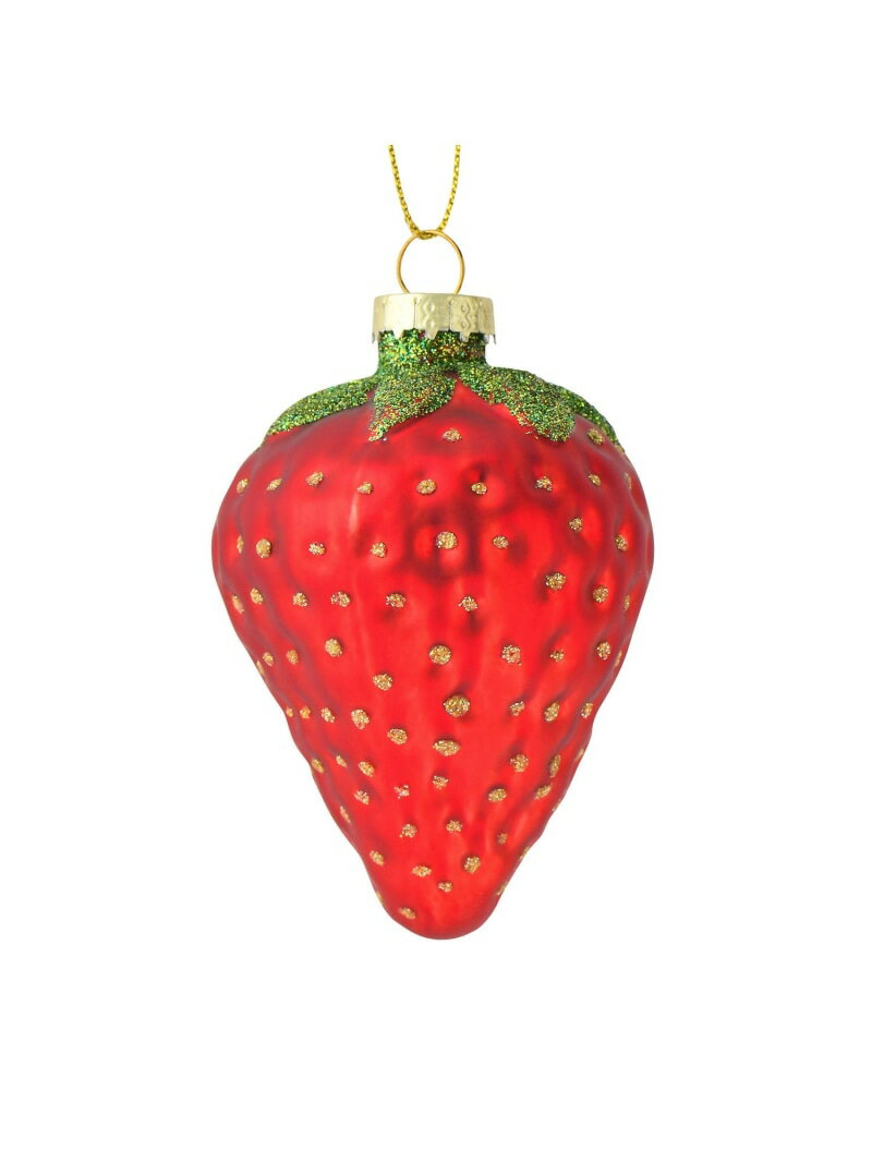 Francfranc ガラスオーナメント ストロベリー レッド フランフラン インテリア・生活雑貨 オブジェ・置物・アート レッド