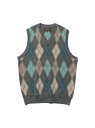 BEAMS PLUS BEMAS PLUS | アーガイル柄 Vネック ニット ベスト ビームス メン トップス ニット グレー ブラック【送料無料】