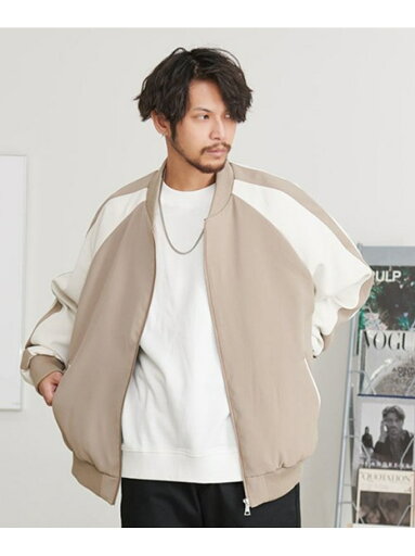 CavariA CavariA 配色ビッグブルゾン シルバーバレット ジャケット・アウター ブルゾン・ジャンパー ブルー ベージュ ブラック【送料無料】 CavariA CavariA 配色ビッグブルゾン シルバーバレット ジャケット・アウター ブルゾン・ジャンパー ブルー ベージュ ブラック【送料無料】