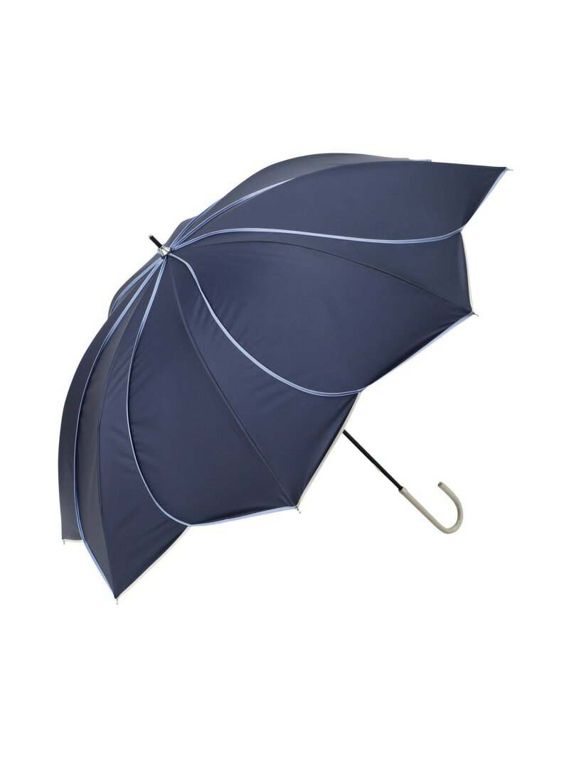 Francfranc 遮光 バイカラーパイピング 長傘 58cm ネイビー(晴雨兼用) フランフラン ファッション雑貨 傘・長傘 ネイビー