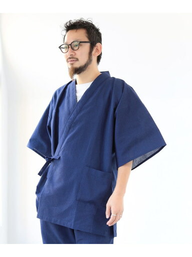 BEAMS JAPAN <UNISEX> 長尾織布 / 別注 しじら織り 甚平 ビームス ジャパン オールインワン・オーバーオール オールインワン・つなぎ ブルー【送料無料】 BEAMS JAPAN <UNISEX> 長尾織布 / 別注 しじら織り 甚平 ビームス ジャパン オールインワン・オーバーオール オールインワン・つなぎ ブルー【送料無料】