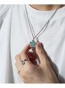 WEGO MEN'S M変型ストーンネックレス ウィゴー アクセサリー・腕時計 ネックレス グリーン ブラック レッド