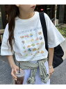 Discoat 【ユニセックス】ブレックファストグラフィックTシャツ ディスコート トップス カットソー・Tシャツ ホワイト ベージュ【送料無料】