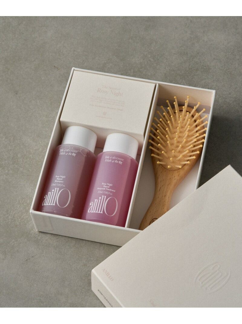 BIRTHDAY BAR 【anillo】Rosy Night repair hair&brush set バースデイバー ヘアケア その他のヘアケア..