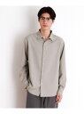 【SALE/37%OFF】THE SHOP TK ドライタッチ長袖シャツ ザ ショップ ティーケー トップス シャツ・ブラウス グレー ブルー【RBA_E】(4)