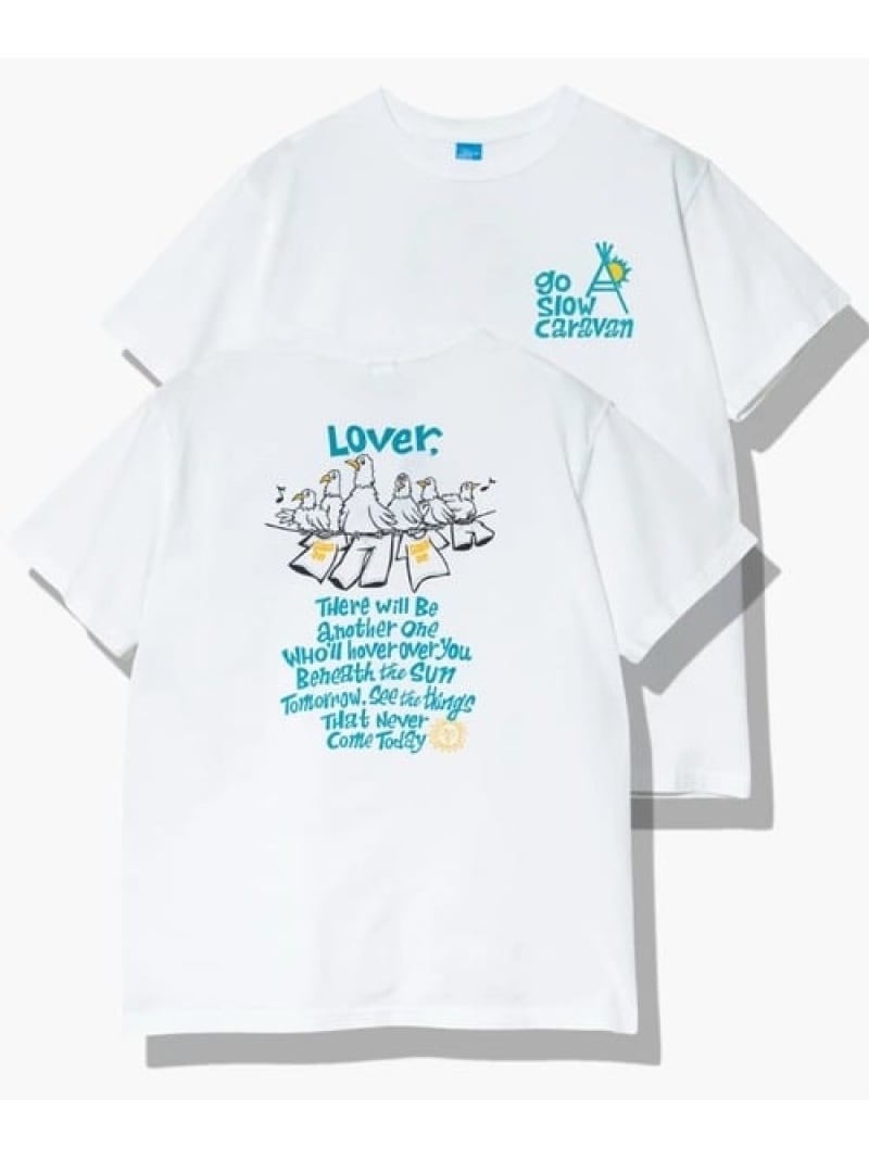Good On 【GSC別注】GOOD ON/グッドオン 3 BIRD S/S TEE EX (MENS) ゴースローキャラバン トップス カットソー・Tシャツ ホワイト ブルー【送料無料】