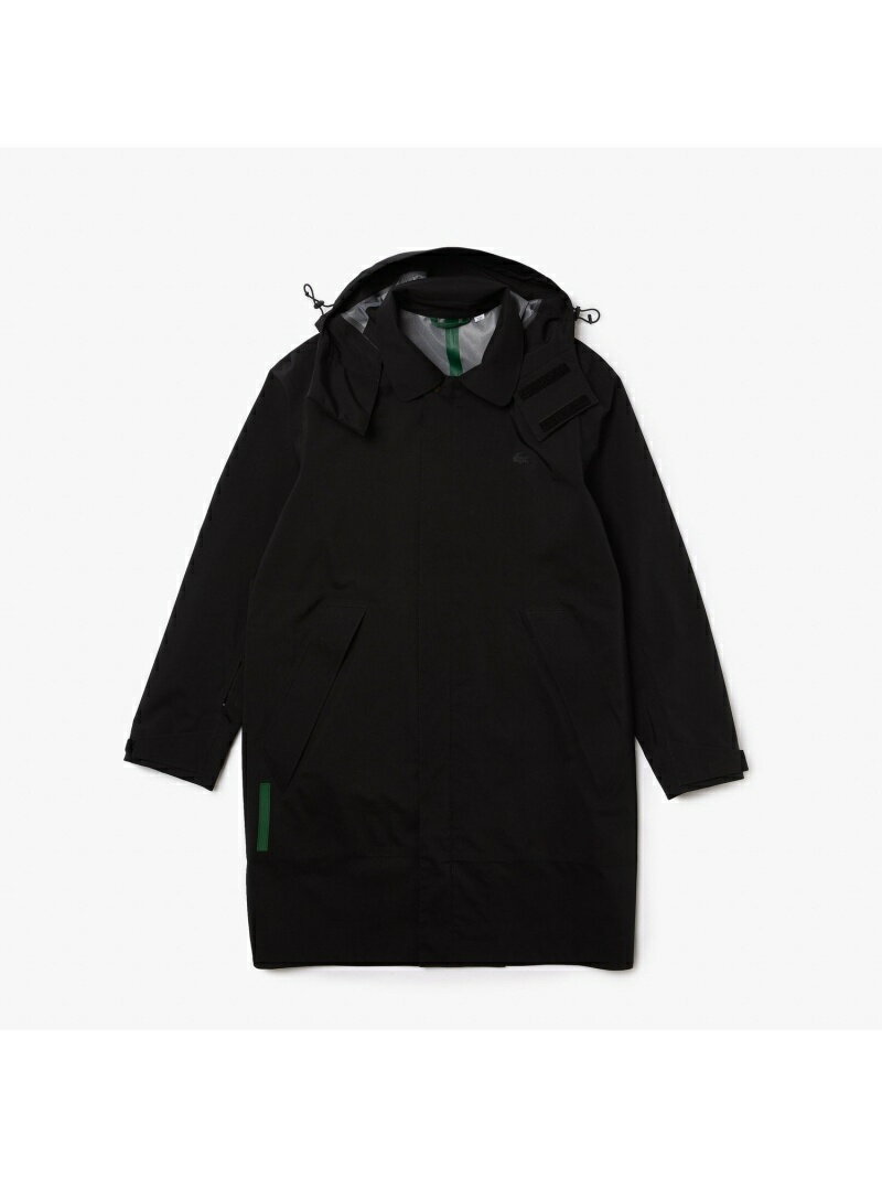 LACOSTE デタッチャブルフードステンカラーコート ラコステ コート/ジャケット ステンカラーコート ブラック【送料無料】