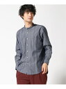 クロコダイル 【SALE／30%OFF】CROCODILE CROCODILE/(M)ストライプドビー バンドカラー シャツ【吸汗速乾】 クロコダイル トップス シャツ・ブラウス ネイビー レッド【RBA_E】【送料無料】