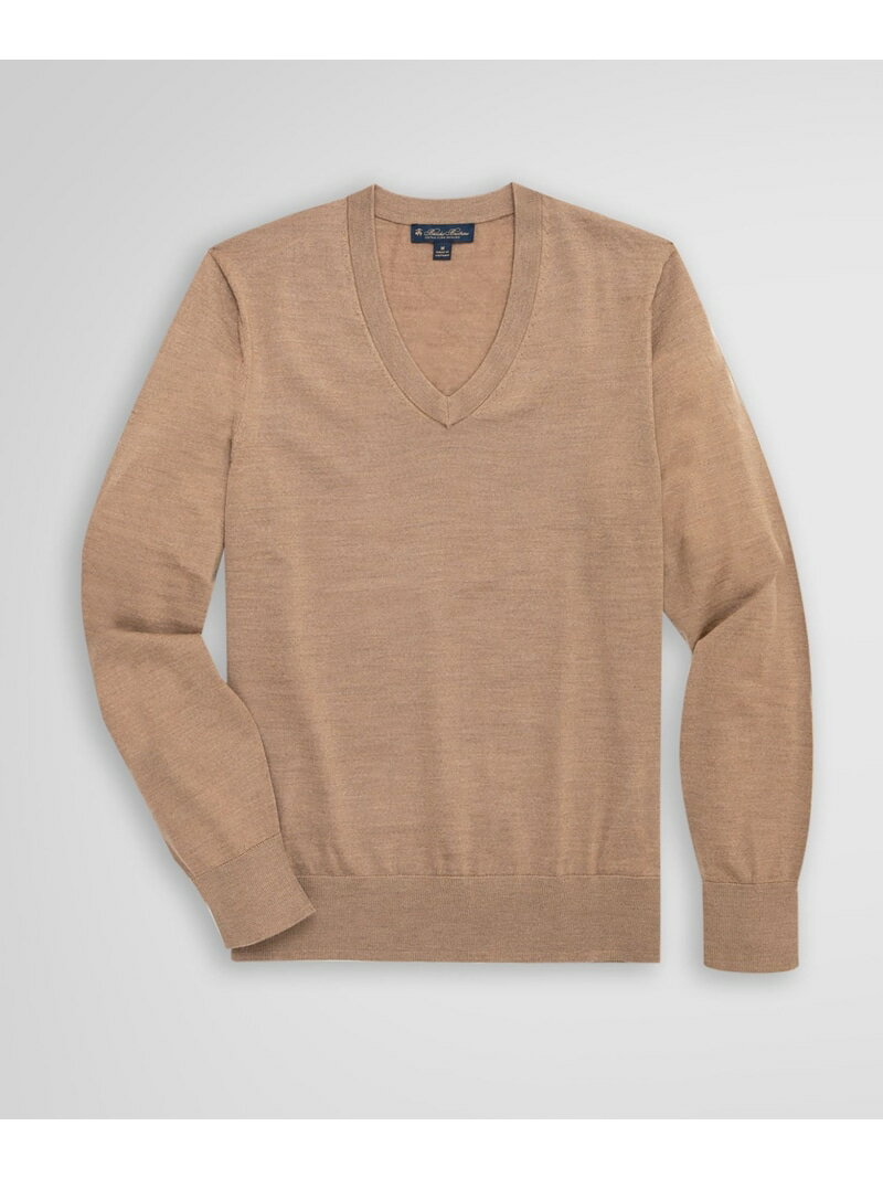 BROOKS BROTHERS メリノウール Vネックセーター ブルックス ブラザーズ トップス ニット グレー ネイビー ブラウン【送料無料】