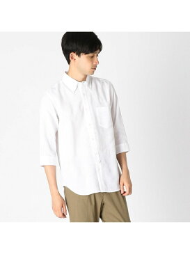 【SALE/56%OFF】COMME CA ISM ★テレビ媒体着用商品★ <ベルギーリネン>ボタンダウン 七分袖シャツ コムサイズム シャツ/ブラウス 七分袖シャツ オレンジ ホワイト ネイビー ベージュ ブルー グリーン【RBA_E】