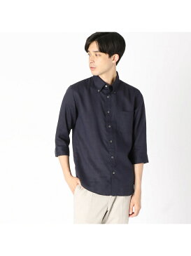 【SALE/56%OFF】COMME CA ISM ★テレビ媒体着用商品★ <ベルギーリネン>ボタンダウン 七分袖シャツ コムサイズム シャツ/ブラウス 七分袖シャツ オレンジ ホワイト ネイビー ベージュ ブルー グリーン【RBA_E】
