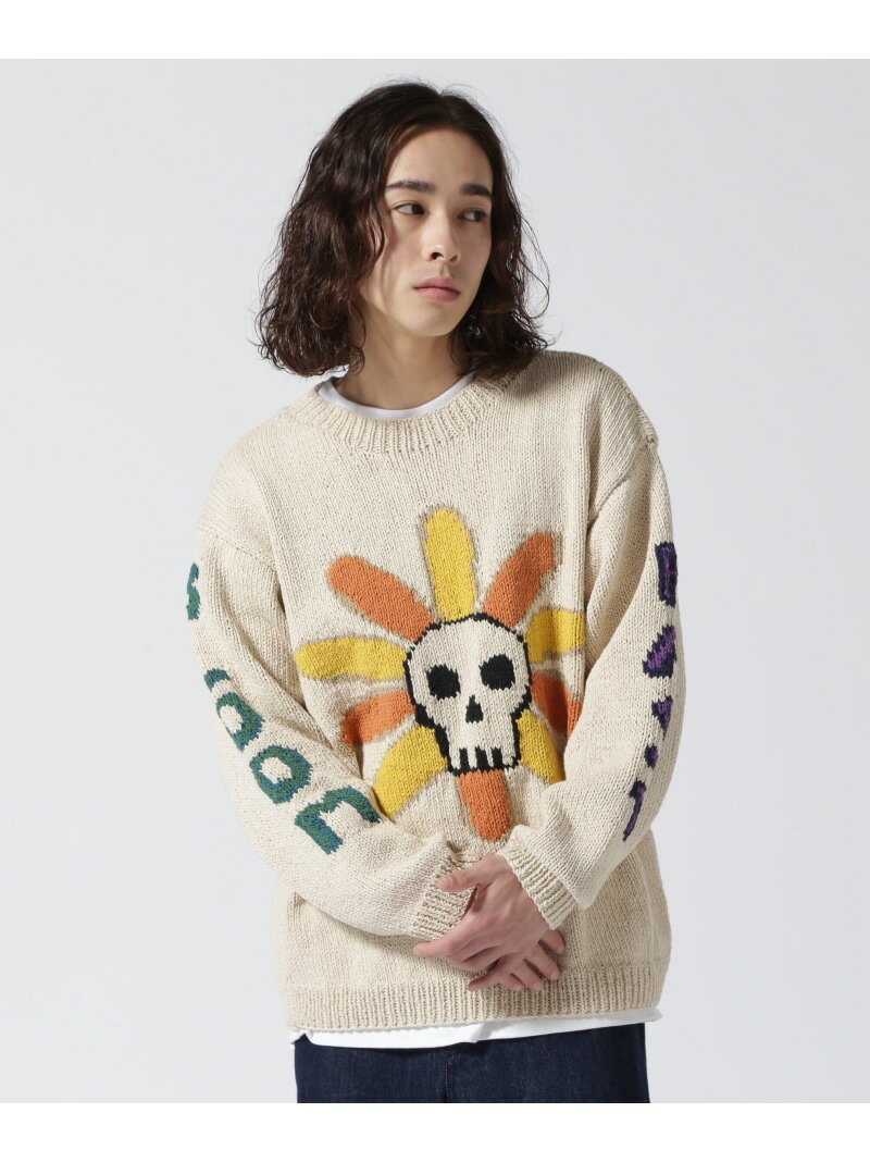 BEAVER MacMahon Knitting Mills CrewNeck Knit-Skull&Flower r[o[ gbvX jbg uEyz