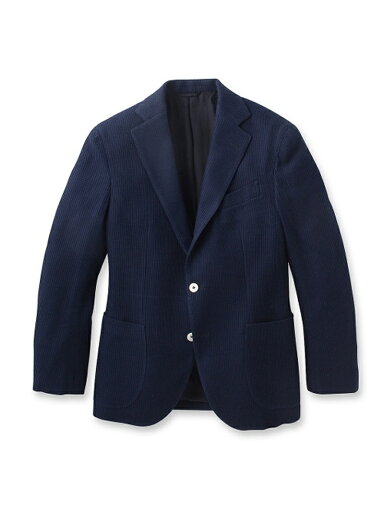 Cotton Raschel Knit Jacket 086-48001: Navy Cotton Raschel Knit Jacket 086-48001: Navy